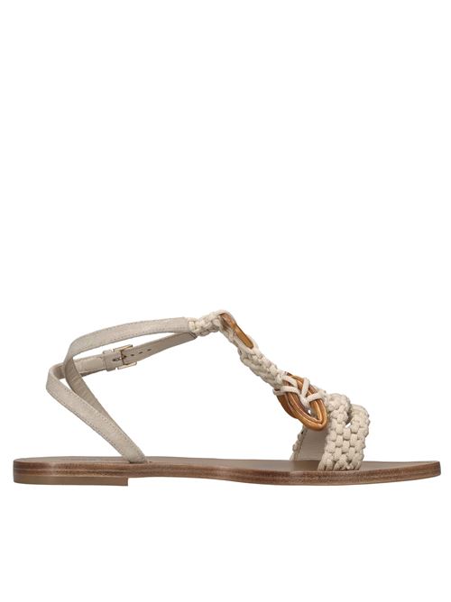 Sandali in pelle e tessuto ALBERTA FERRETTI | AA16120C0CAC0104BEIGE